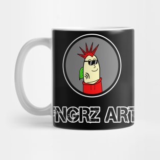 FNGRZ ART - Black Text - cartoon finger art artwork collection logo Mug